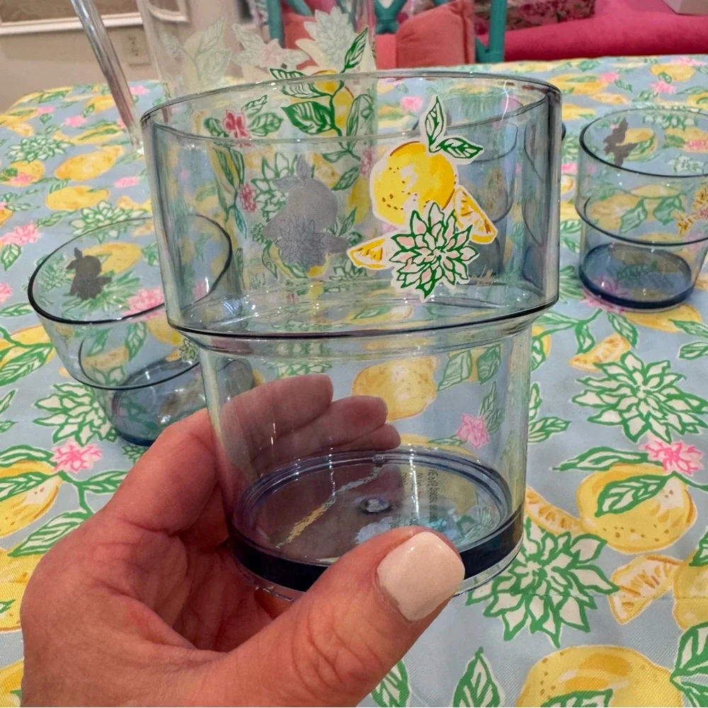 NWT Lilly Pulitzer Make Lemonade Pitcher & Cup Set